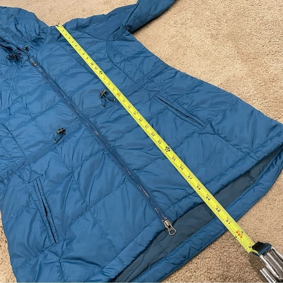 L.L. Bean Blue Hooded Puffer Down Jacket Downtek Water repellent down - Picture 8 of 10